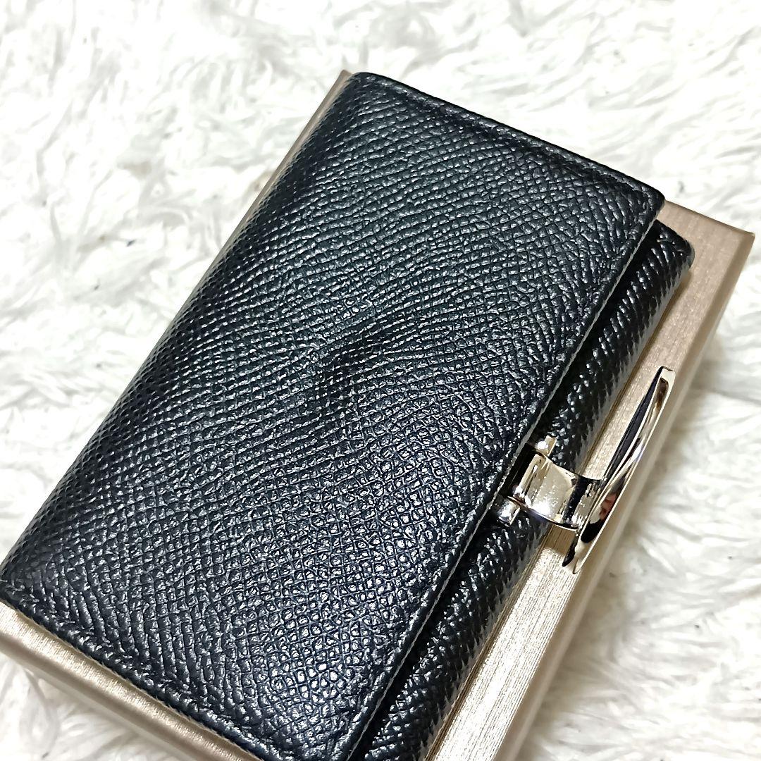 美品　ブルガリ　ケース　小銭入れ　ロゴクリップ　ブラック　レザー　付属品