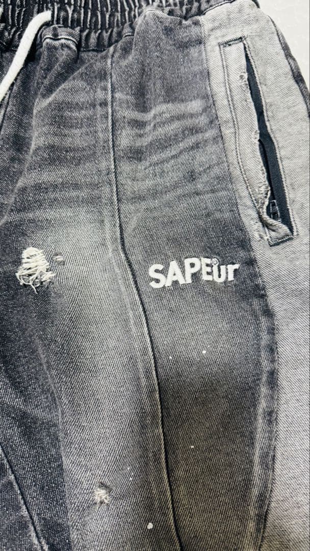 Mサイズ　デニムトラックパンツ　ヴィンテージモデル　sapeur