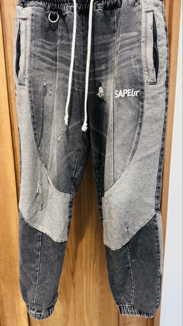 Mサイズ　デニムトラックパンツ　ヴィンテージモデル　sapeur