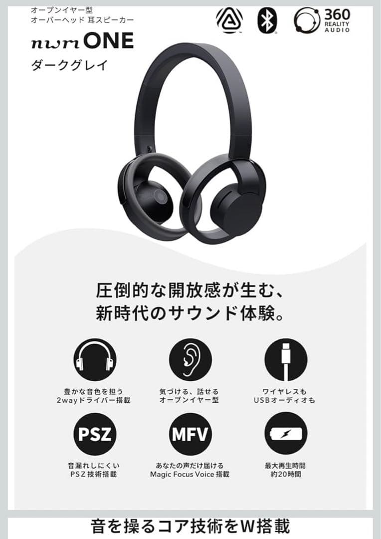 （新品未開封）nwm オンイヤーヘッドホン　 NBH001 ダークグレー