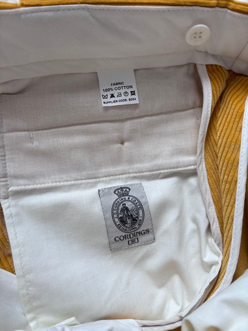 CORDINGS/コーディングス コーデュロイ トラウザーズ マスタード 美品