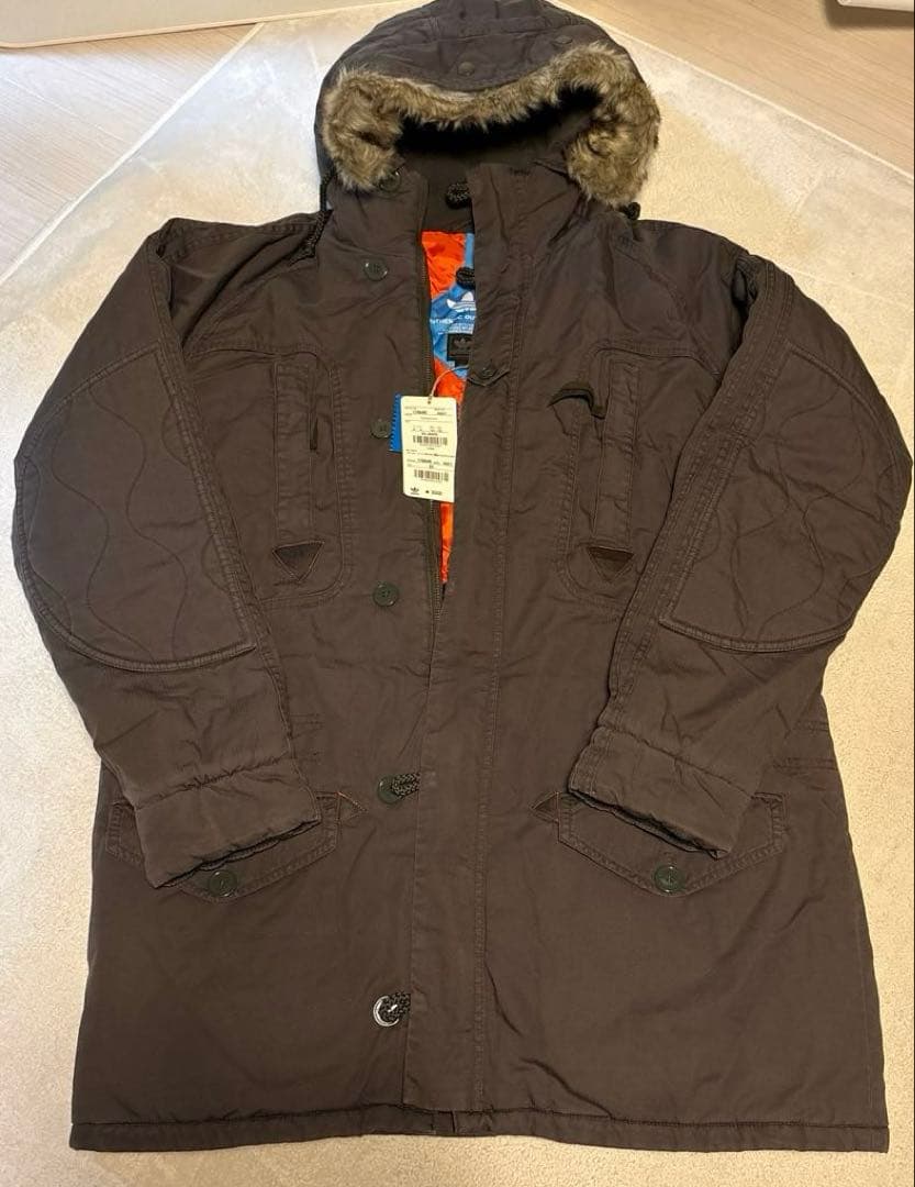 【新品未使用】　adidas 中綿 モッズコート カーキXL