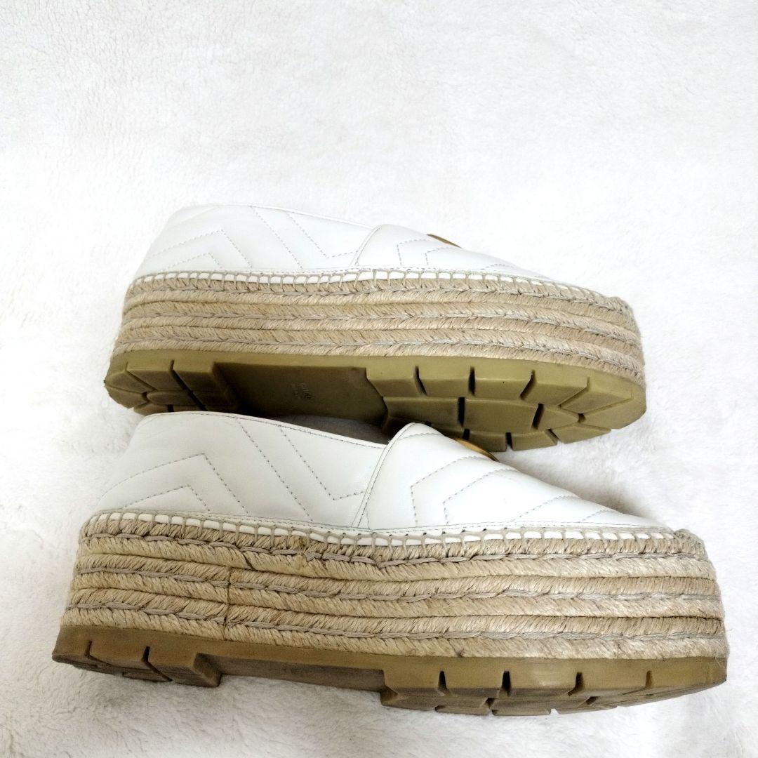 【美品】GUCCI グッチ エスパドリーユ GGマーモント 厚底 ミュール