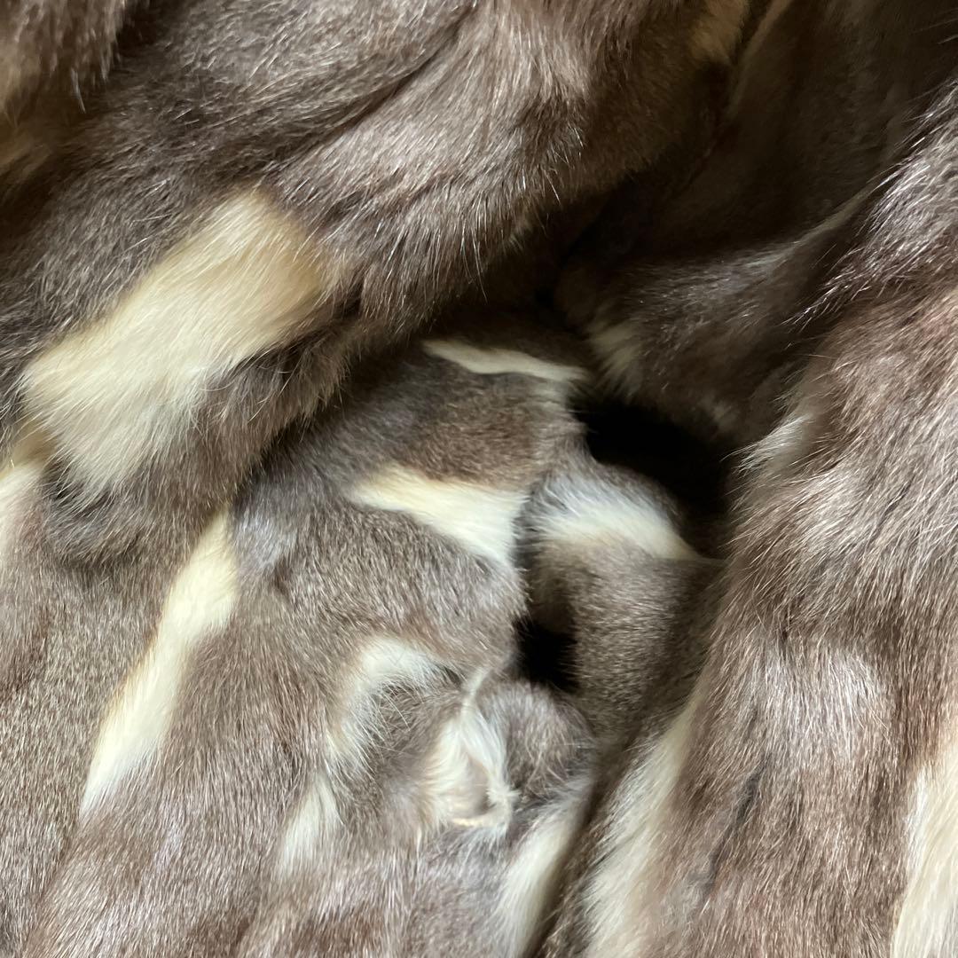 271　ロシアリス　毛皮　リバーシブル　シルク　コート　ライナー　リアルファー