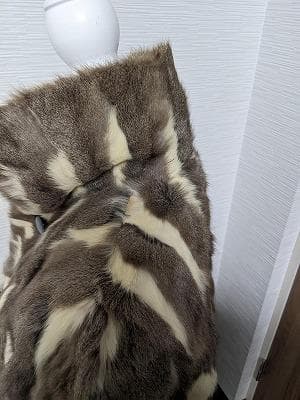 271　ロシアリス　毛皮　リバーシブル　シルク　コート　ライナー　リアルファー