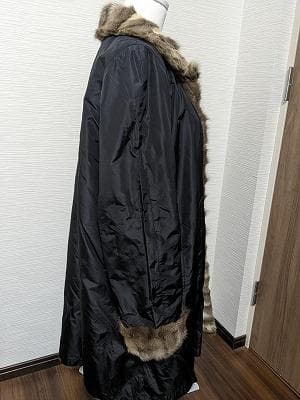 271　ロシアリス　毛皮　リバーシブル　シルク　コート　ライナー　リアルファー