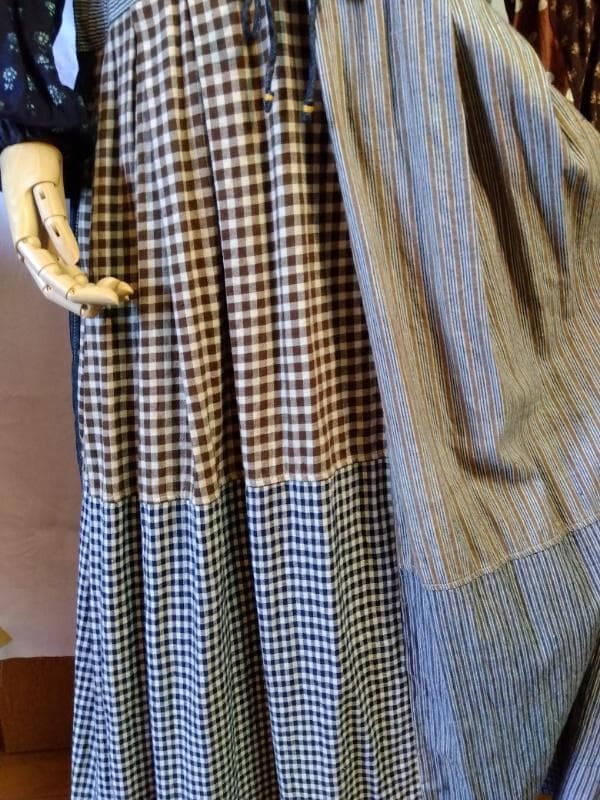 c*o様 【新品】４５R　パッチワーク長袖ロングワンピース　サイズL　玉手箱　日