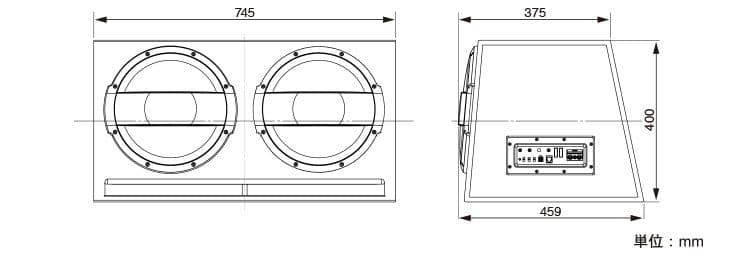 パイオニア サブウーファー TS-WX1220AHとRCAコード 【本体のみ】