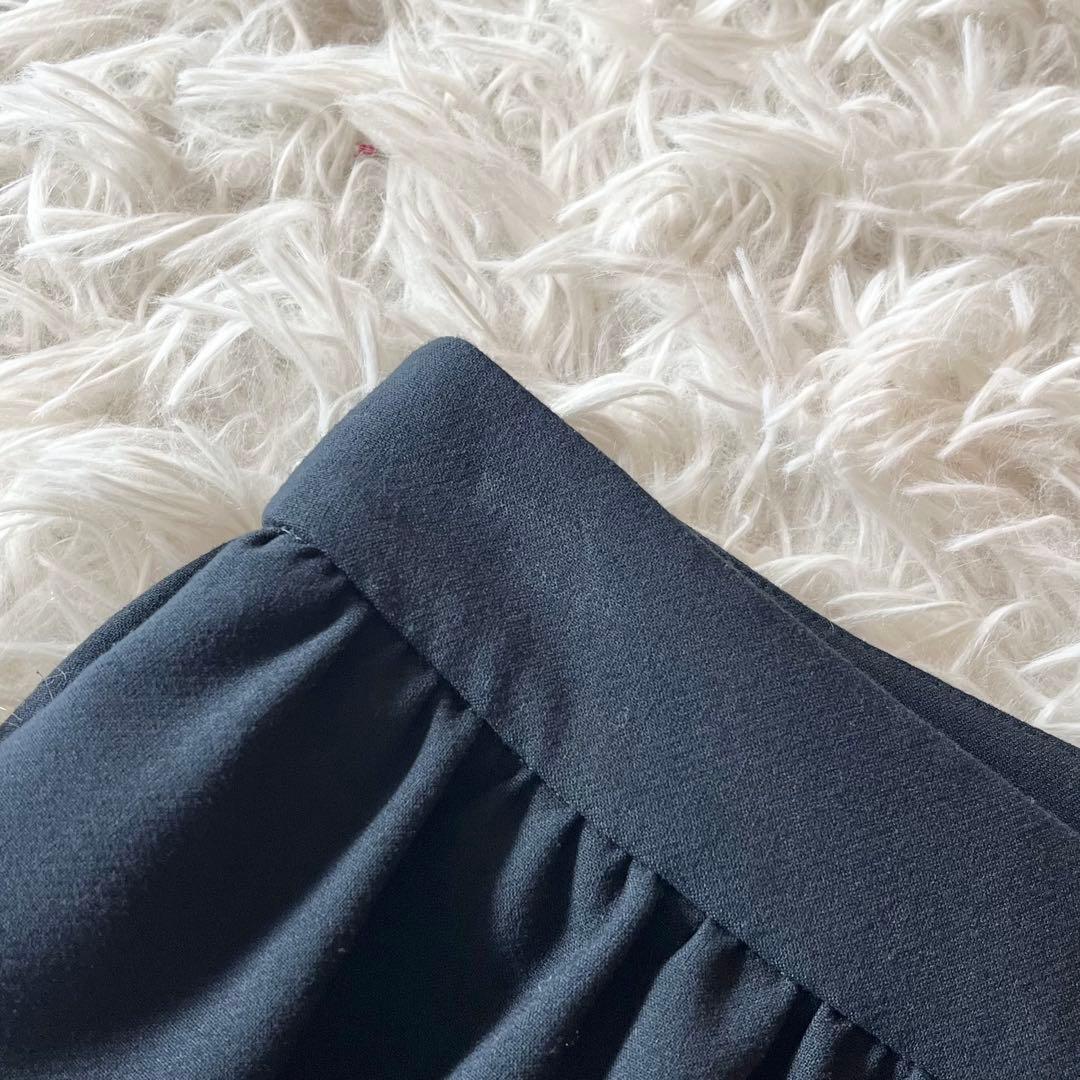 美品✨ ヨーコチャン ハイウエストギャザーパンツ ネイビー サイズ38 定番