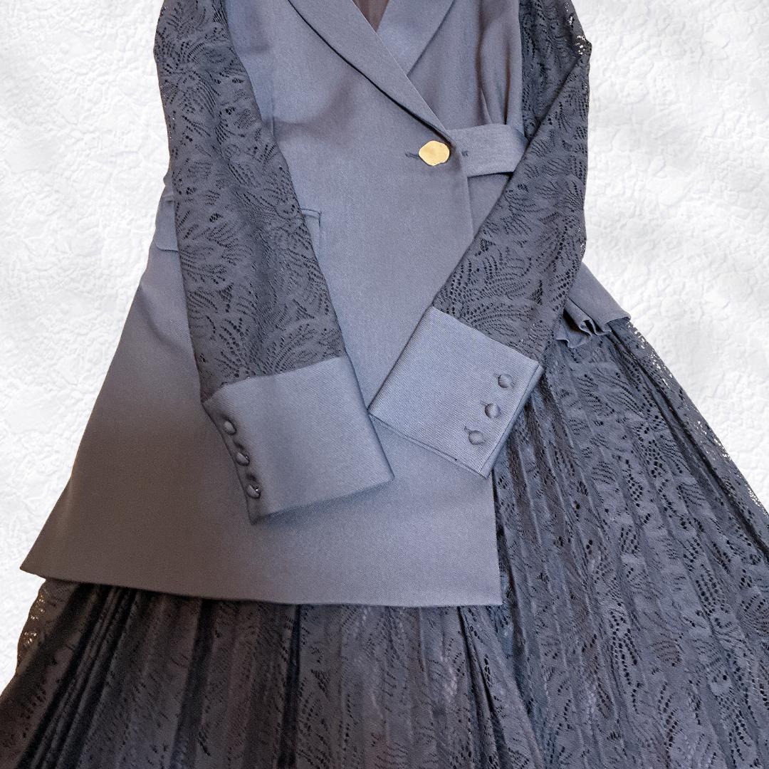 SNIDEL☆二次会 スイッチングレースドレス グレーS〜M相当 オケージョン