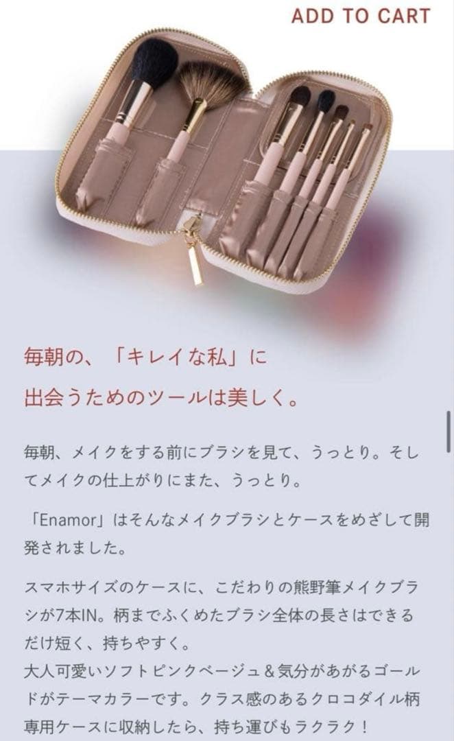 Enamor メイクブラシセット 収納ケース付き