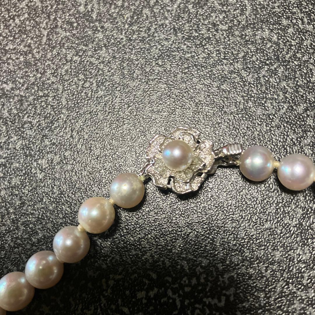 美品 真珠 silver 本真珠 ネックレス パール 7mm