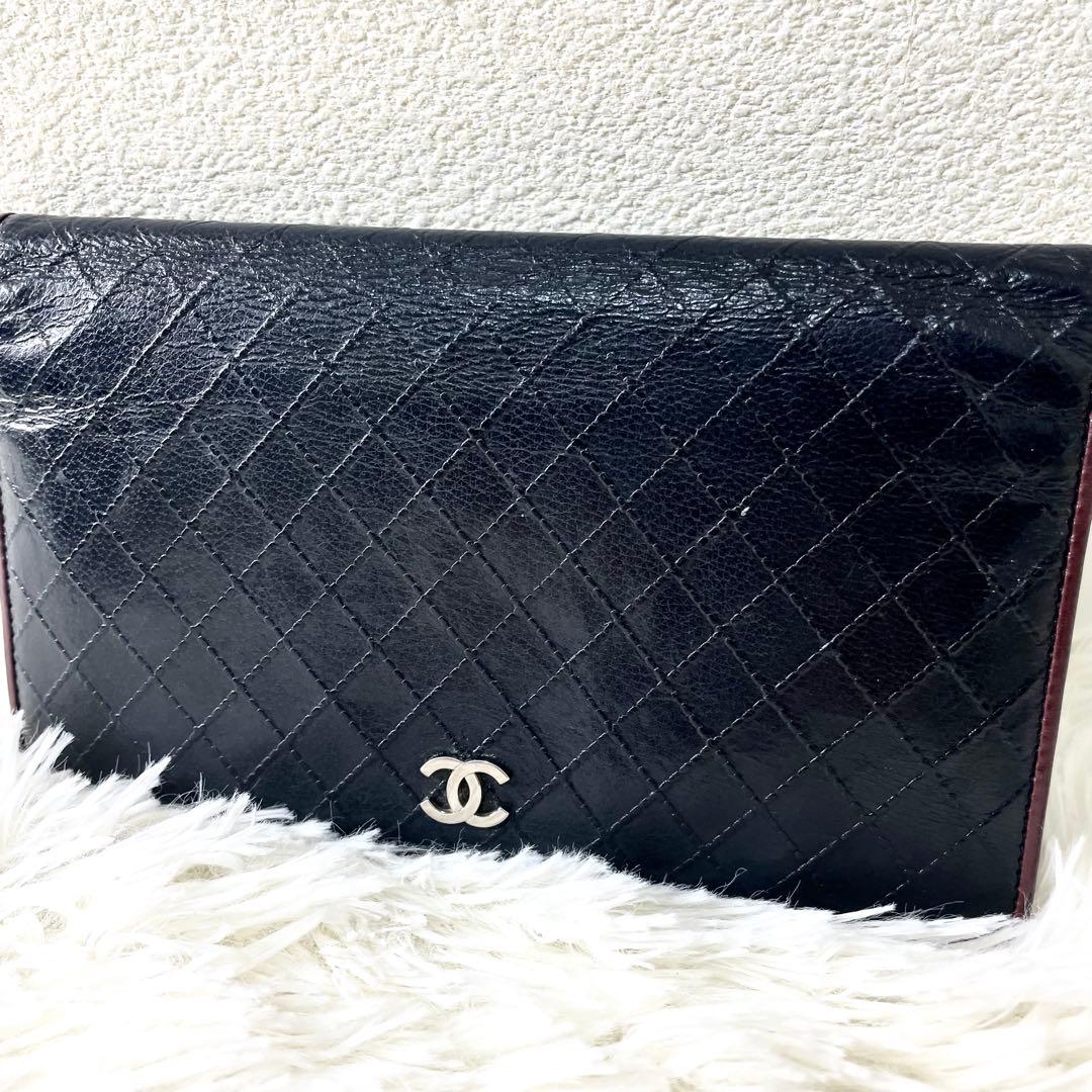 シャネル　CHANELピコローレ　 長財布　二つ折り財布　ココマーク　ブラック