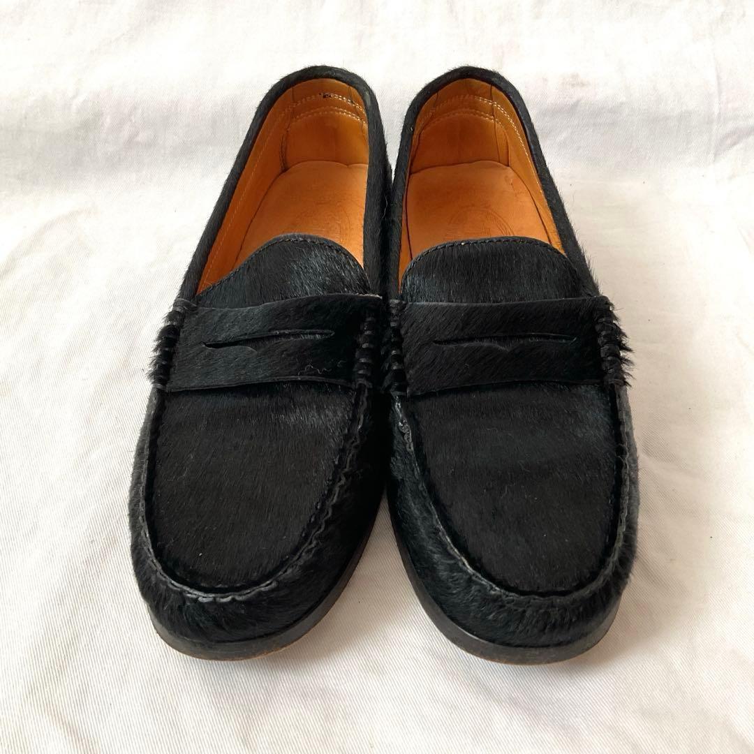 トッズ ローファー ドライビングシューズ ブラック ハラコ 35 1/2