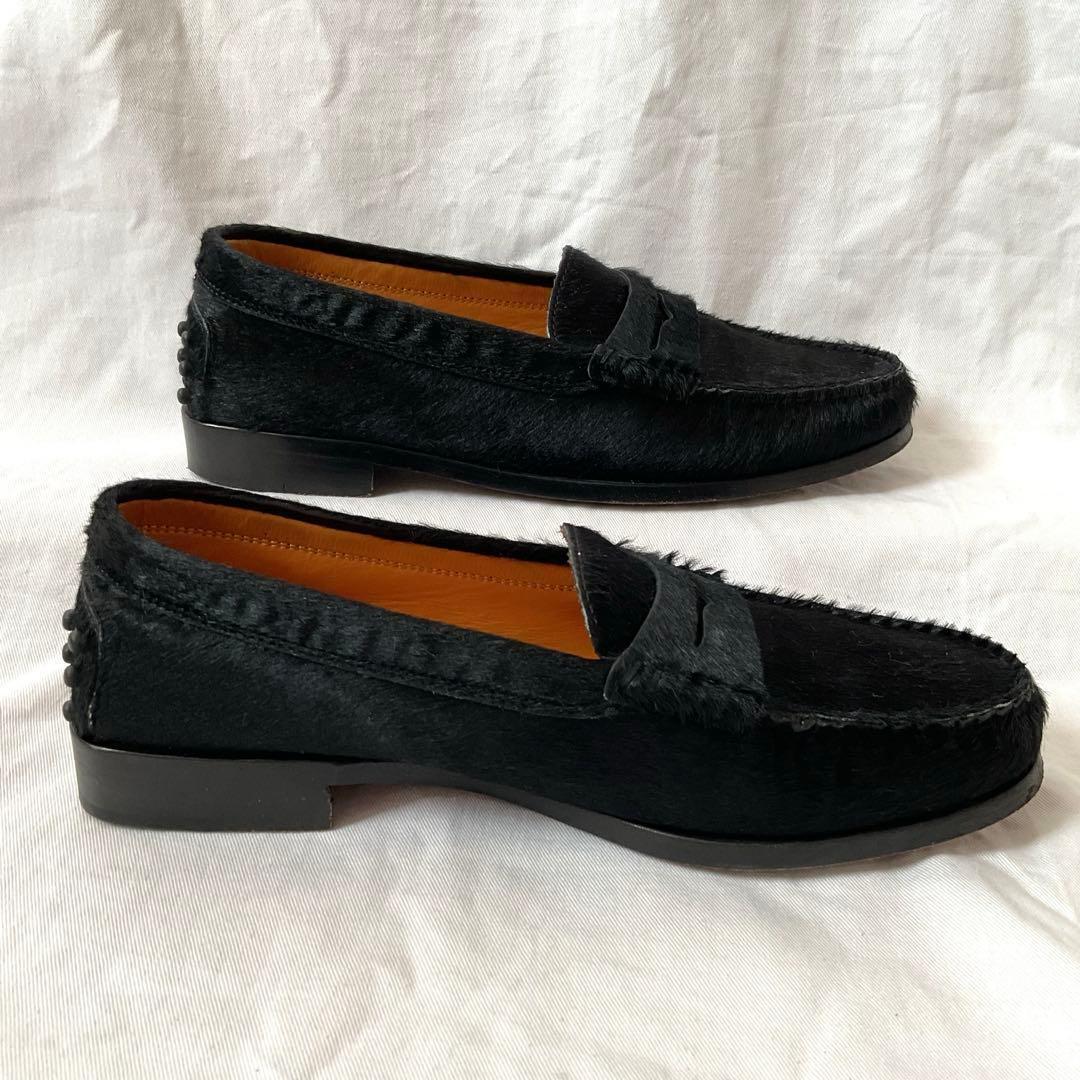 トッズ ローファー ドライビングシューズ ブラック ハラコ 35 1/2