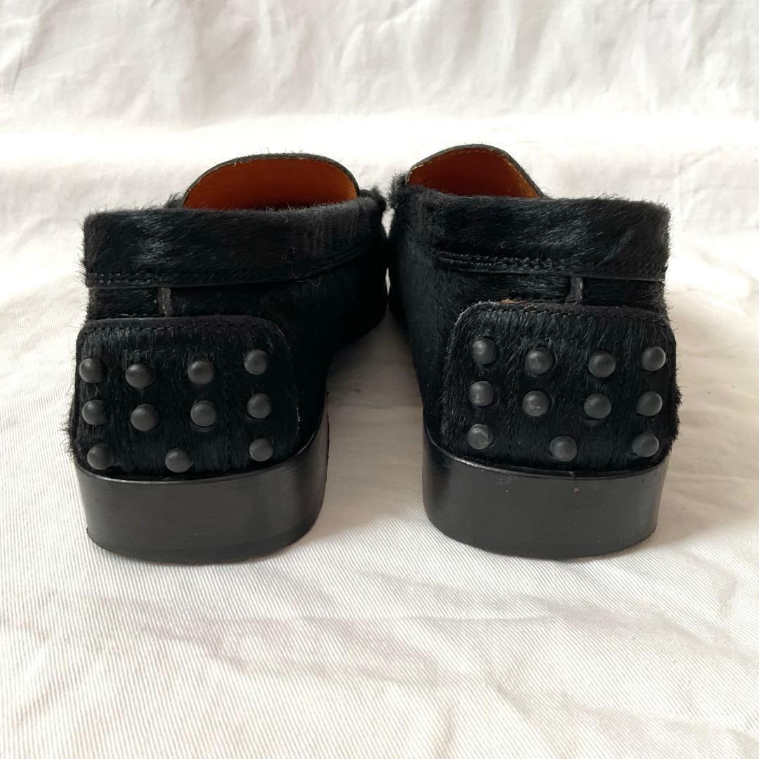 トッズ ローファー ドライビングシューズ ブラック ハラコ 35 1/2