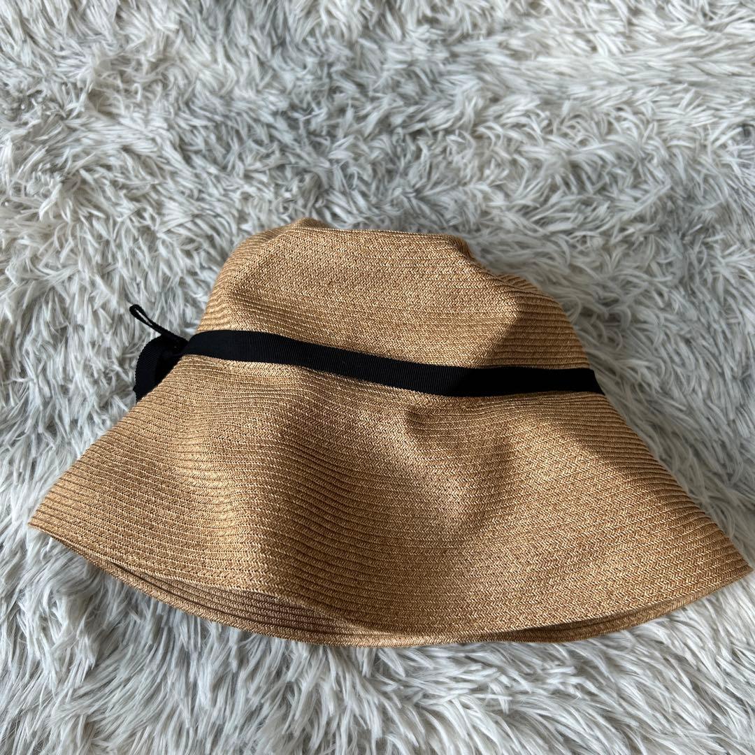 【美品】mature ha. ペーパーハット グログランリボン マチュアーハ