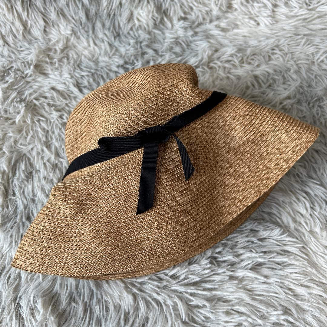 【美品】mature ha. ペーパーハット グログランリボン マチュアーハ