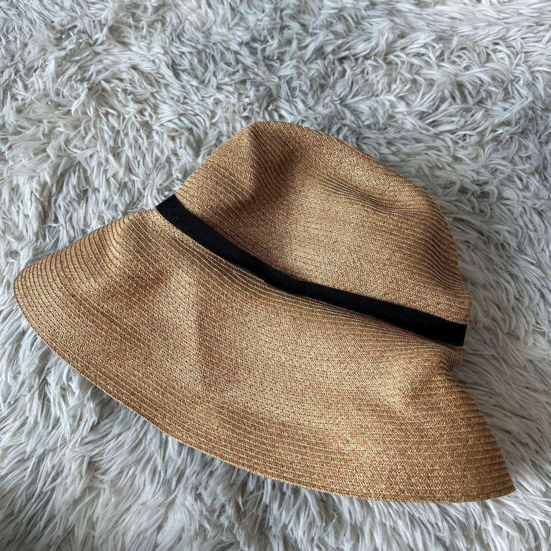 【美品】mature ha. ペーパーハット グログランリボン マチュアーハ