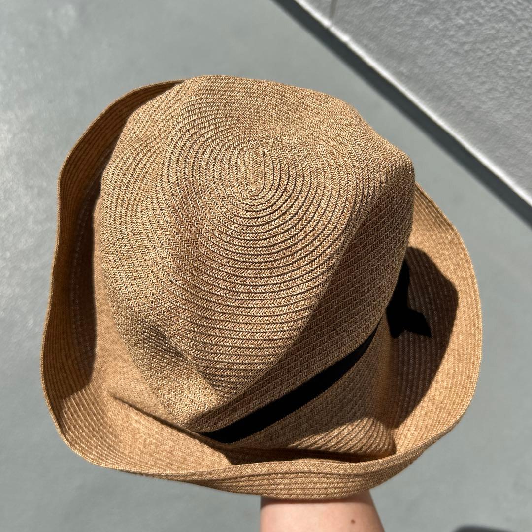 【美品】mature ha. ペーパーハット グログランリボン マチュアーハ