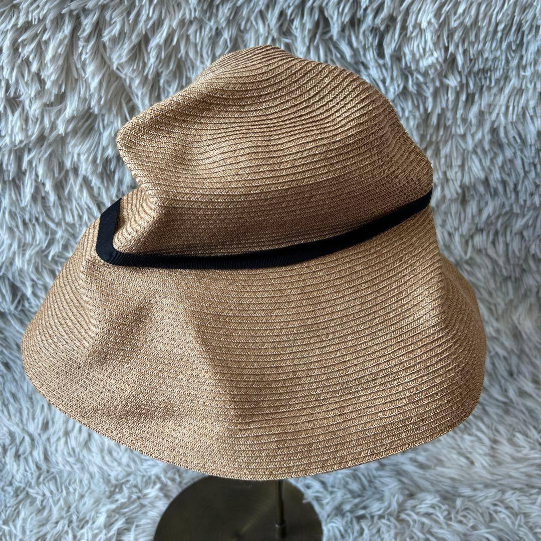 【美品】mature ha. ペーパーハット グログランリボン マチュアーハ