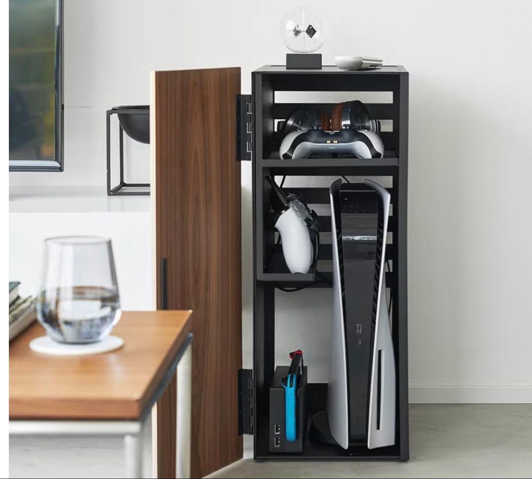 ゲーム機 収納 ラック ブラック 約W24×D36×H60cm ゲーム機