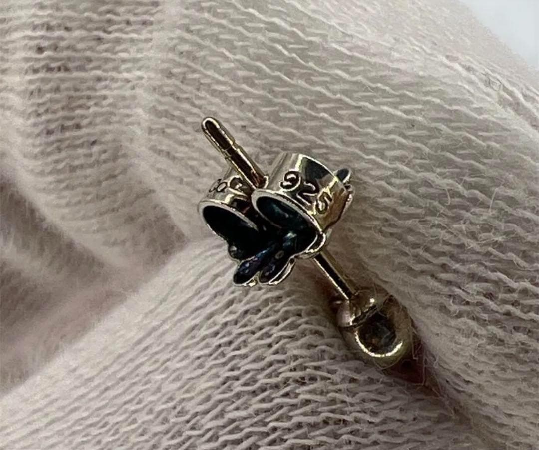 極美品　ティファニー　ピアス　ダブル ドロップ ハート 片耳