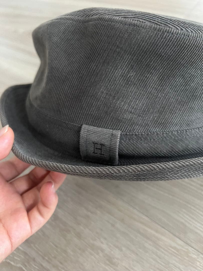 秋冬/HERMES (エルメス) ロゴ刺繍 コーデュロイバケットハット ブラウン