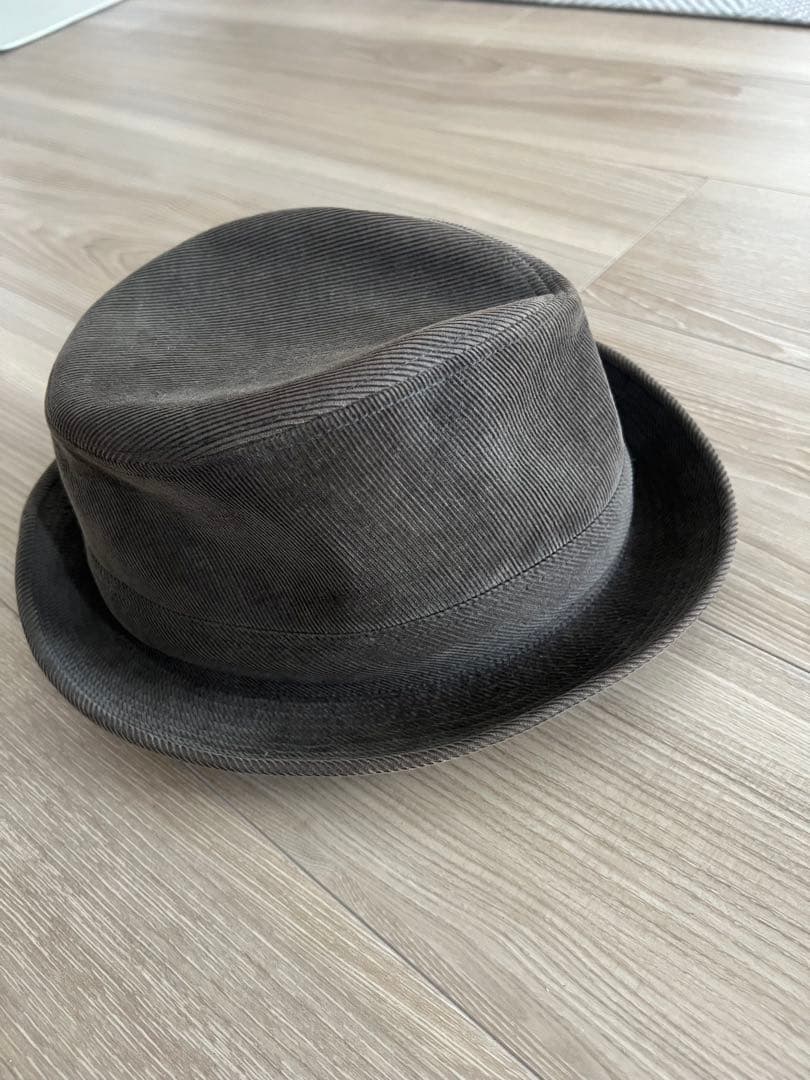 秋冬/HERMES (エルメス) ロゴ刺繍 コーデュロイバケットハット ブラウン