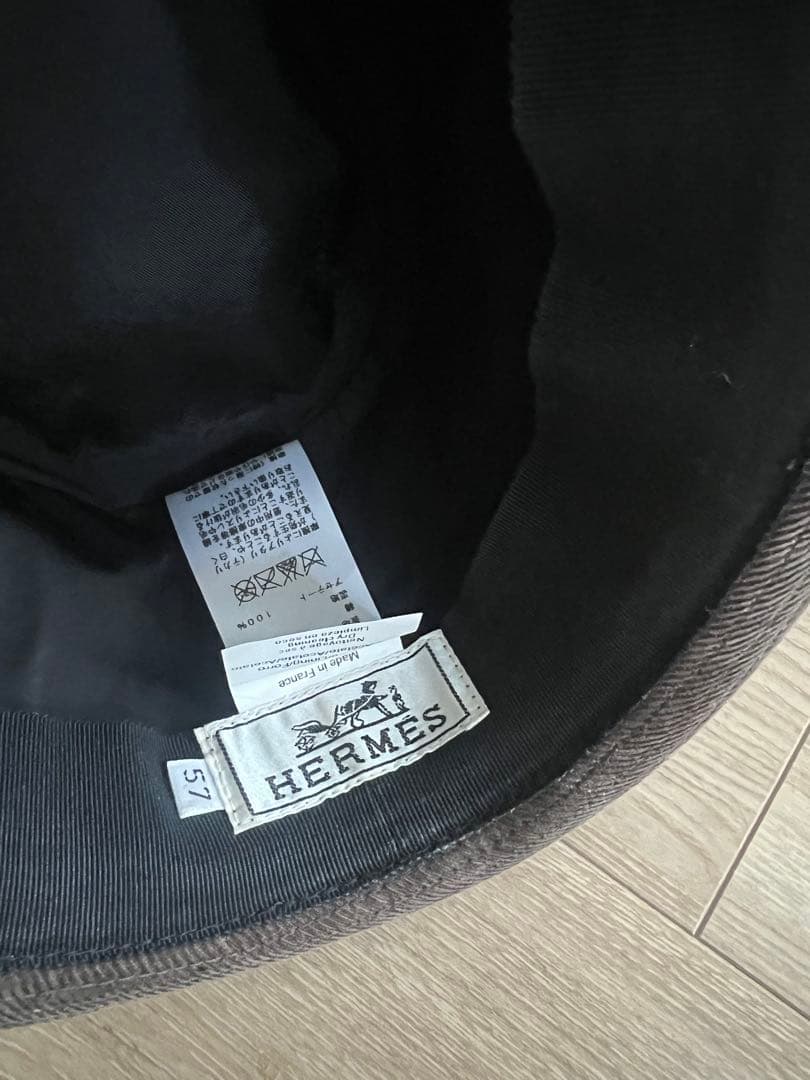 秋冬/HERMES (エルメス) ロゴ刺繍 コーデュロイバケットハット ブラウン