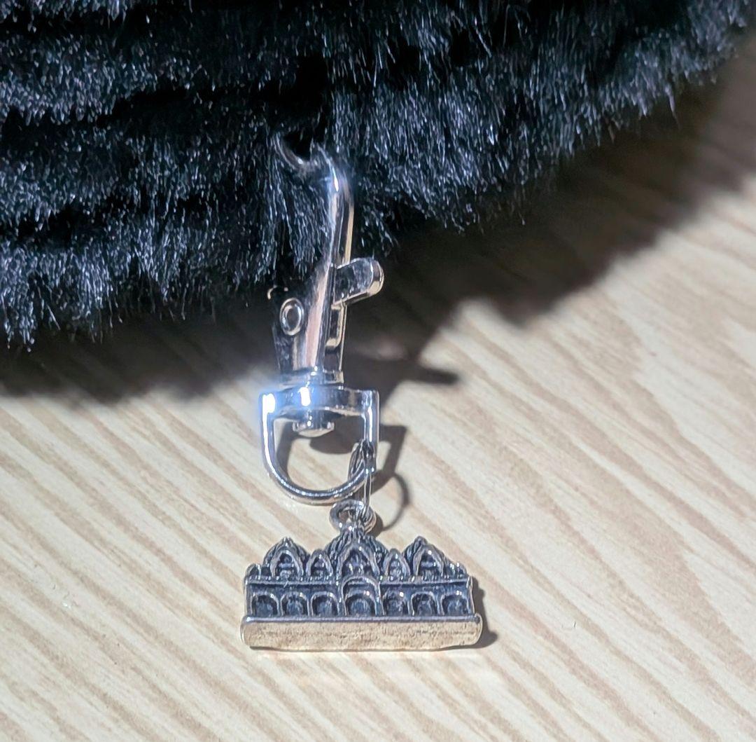 bodysong チャーム付き　ファーハット　黒