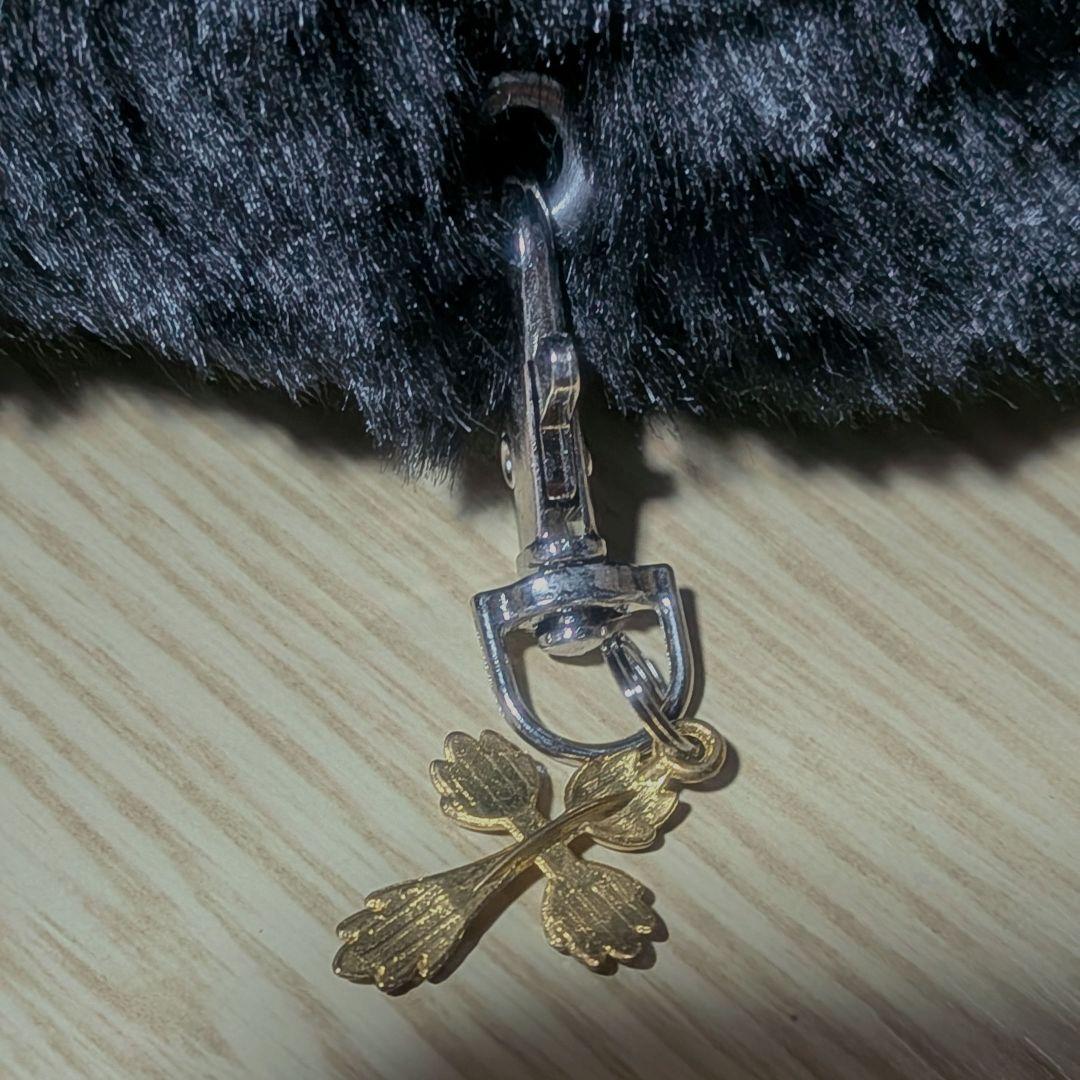 bodysong チャーム付き　ファーハット　黒