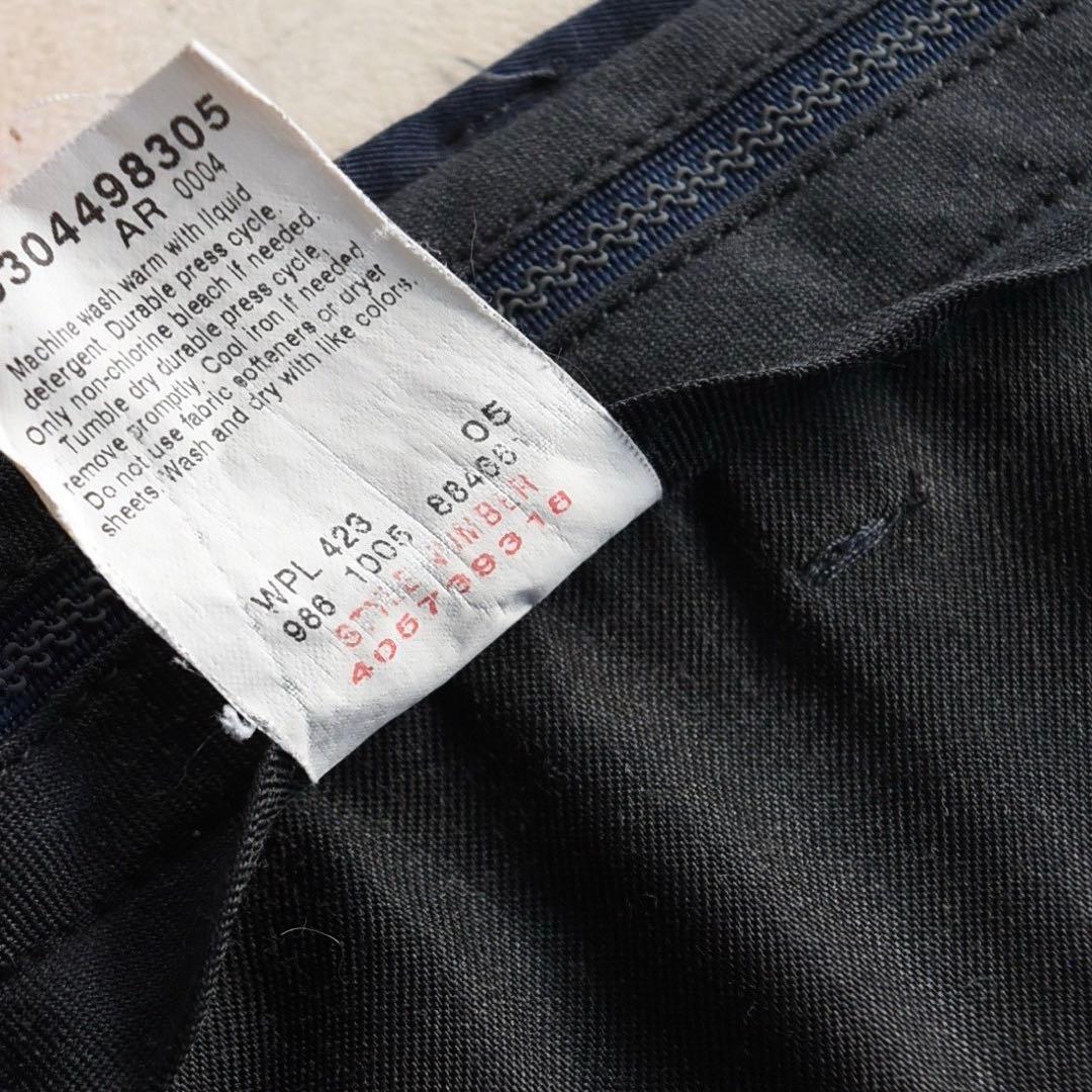 90s ドッカーズ dockers ツータック スラックスパンツ ネイビーw32