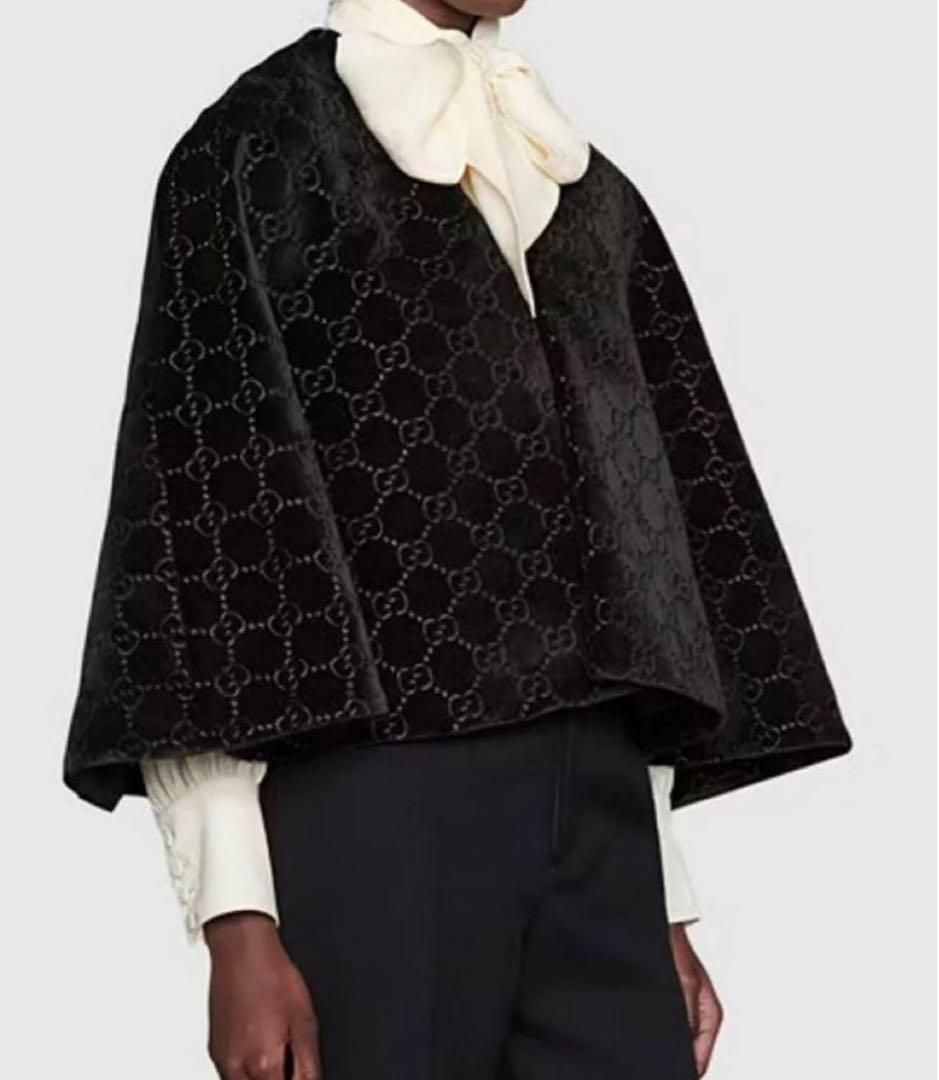 GUCCI ブラウン ベルベット ケープ 正規品 未使用 自宅保管品