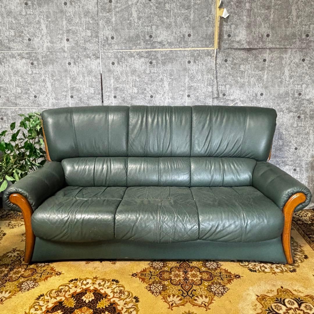 ꧁LNAX꧂3人掛けアームソファ 肘置き 肘掛け レザー 合成皮革 リビング