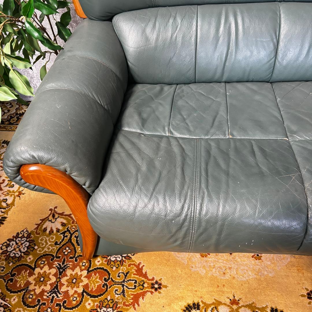 ꧁LNAX꧂3人掛けアームソファ 肘置き 肘掛け レザー 合成皮革 リビング