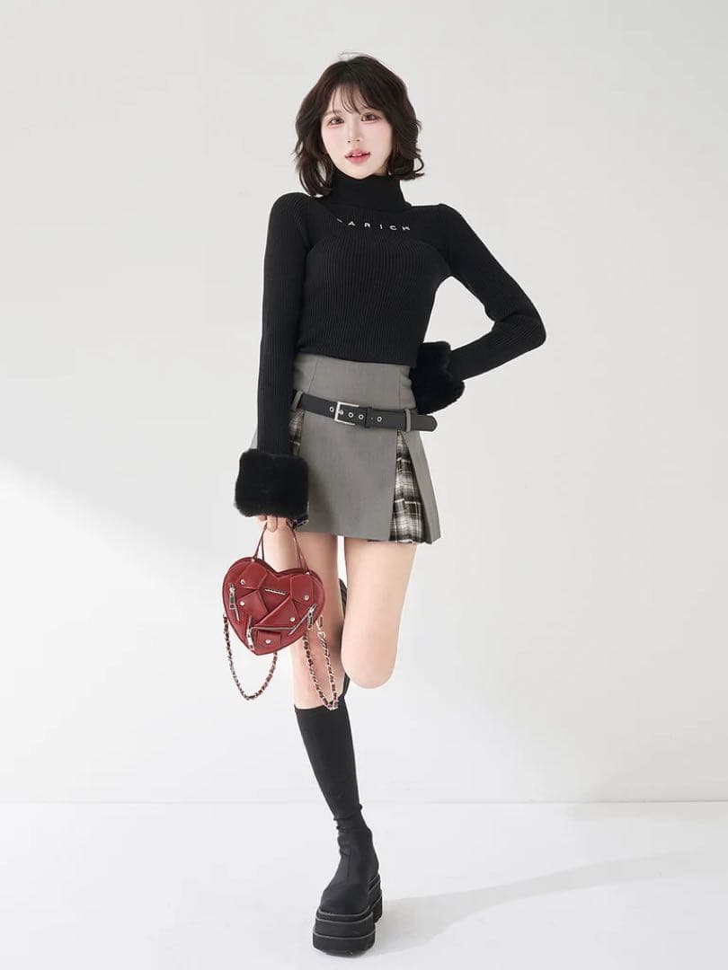 ♡ ダーリッチ Darich ♡ チェックドッキングミニスカート