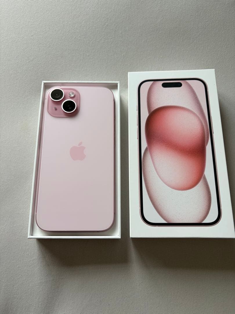 iPhone15 128GB ピンク（未使用ガラスフィルム・ケースセット）