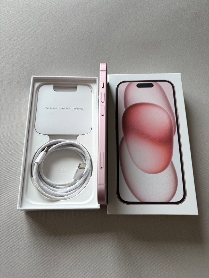 iPhone15 128GB ピンク（未使用ガラスフィルム・ケースセット）