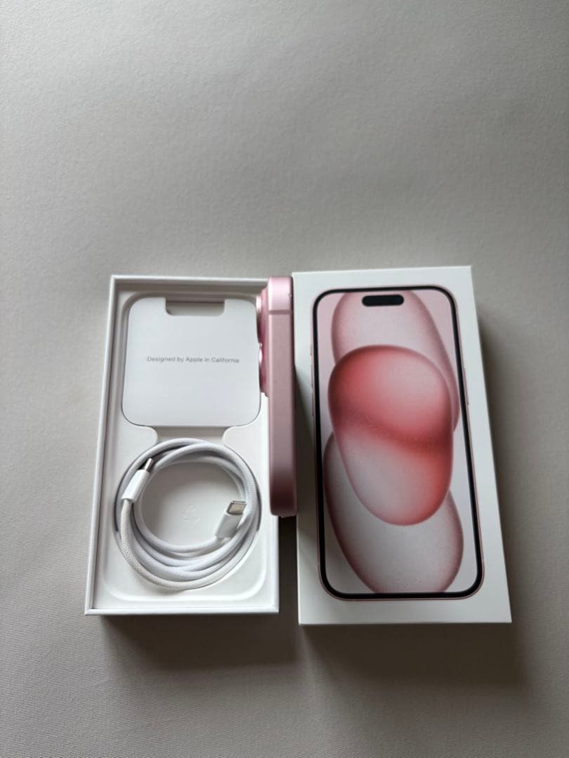 iPhone15 128GB ピンク（未使用ガラスフィルム・ケースセット）
