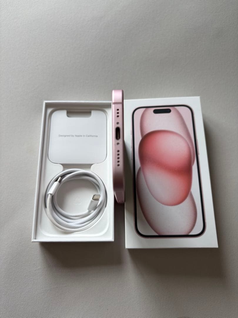 iPhone15 128GB ピンク（未使用ガラスフィルム・ケースセット）