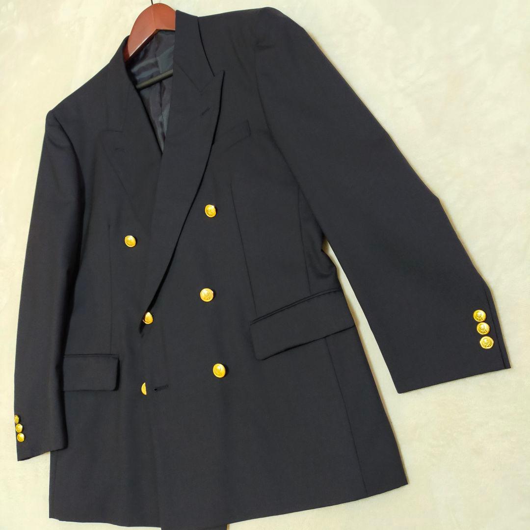 美品　五大陸　大きいサイズ　ダブルブレスト紺ブレザー　金ボタン