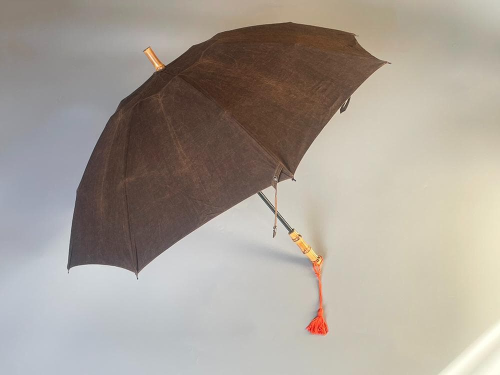 傳 tutaee 折りたたみ日傘 ツタエノヒガサ ウサギノタスキ 柿渋×紅殻