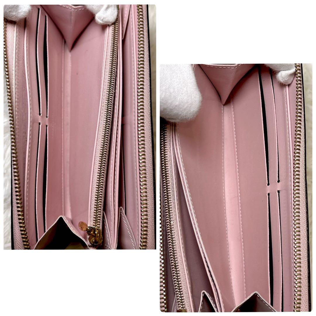 LOUIS VUITTON ヴェルニ ジッピーウォレット ピンク 長財布 箱付き