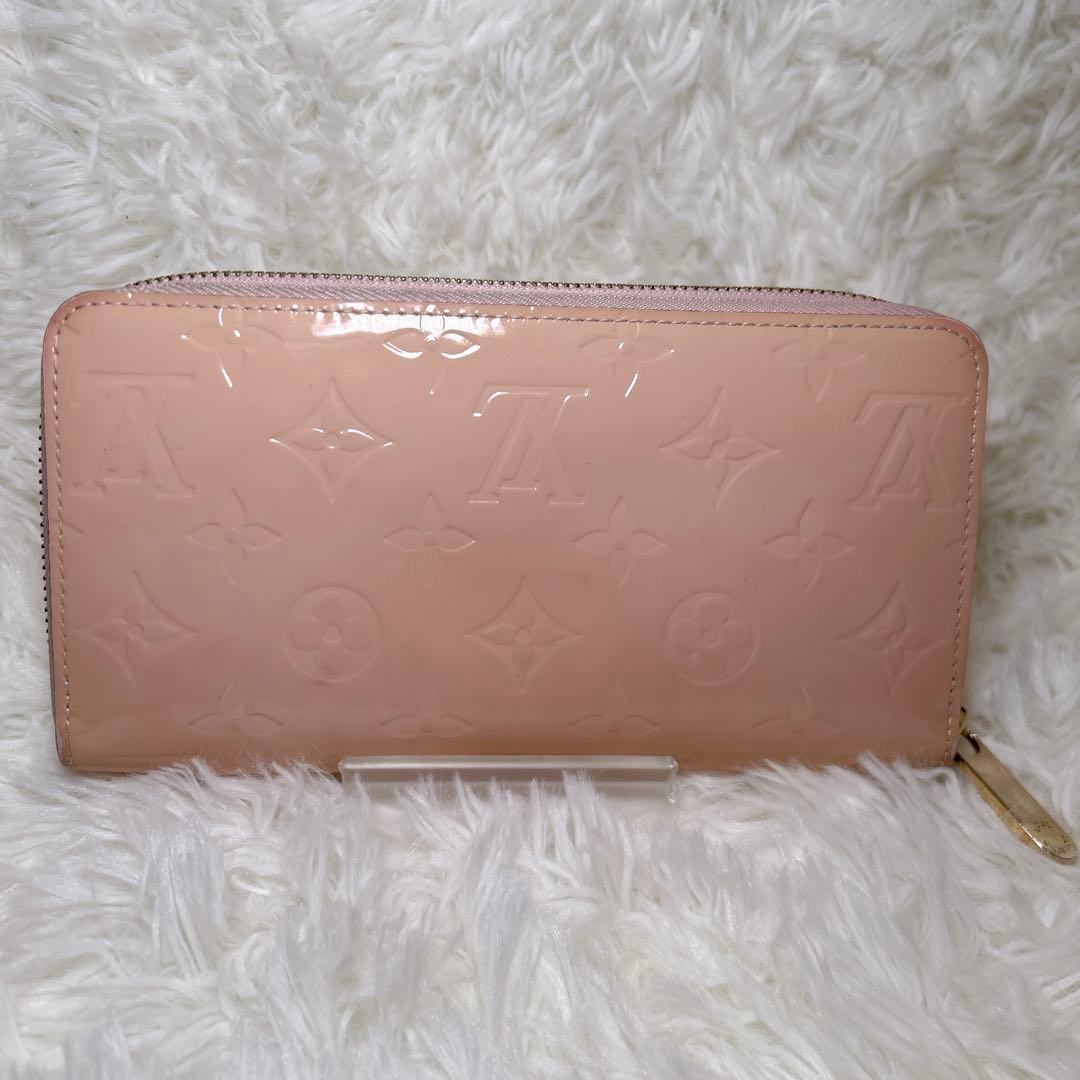LOUIS VUITTON ヴェルニ ジッピーウォレット ピンク 長財布 箱付き