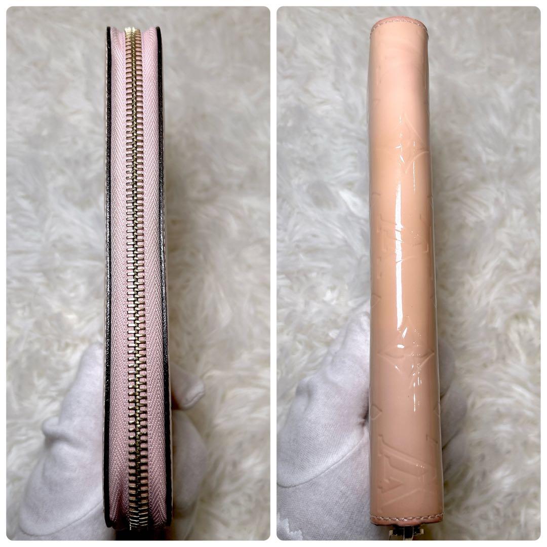 LOUIS VUITTON ヴェルニ ジッピーウォレット ピンク 長財布 箱付き