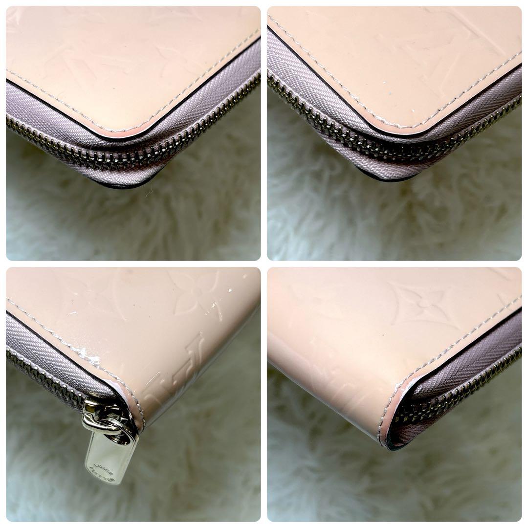 LOUIS VUITTON ヴェルニ ジッピーウォレット ピンク 長財布 箱付き