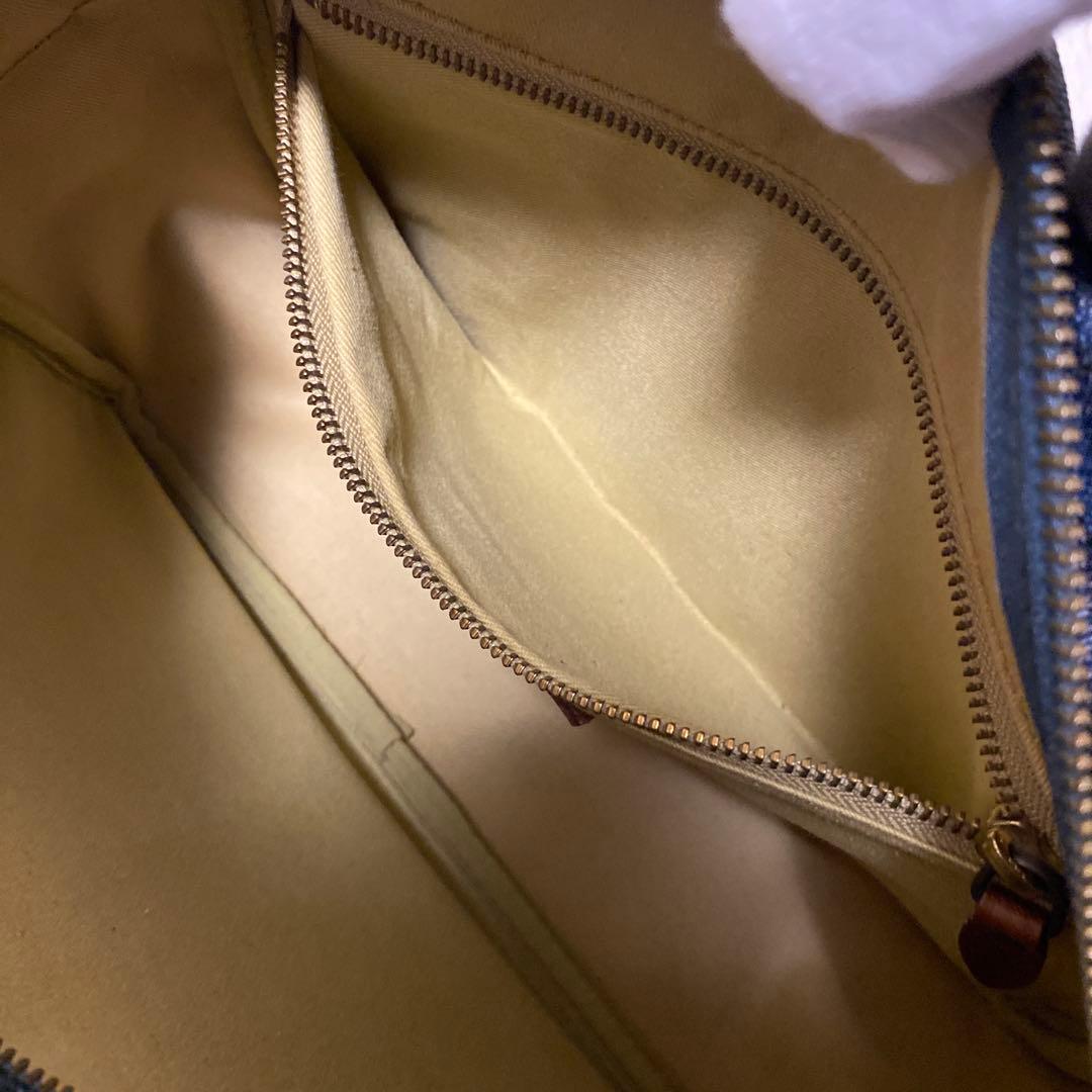 ポロ ラルフローレン メッセンジャーバッグ　グリーン　チェック　フラップ　レザー