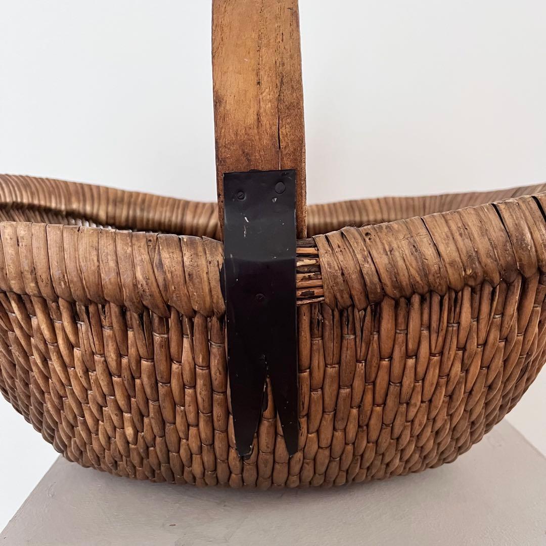 北欧ビンテージ　かご　ジュニパーのワンハンドル籠　バスケット