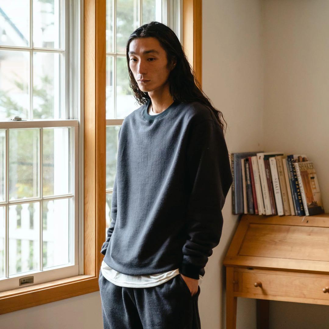 HERENESS FLUFFY WOOL SWEAT インクブラックL